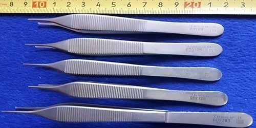 Пинцет Аэскулап (Aesculap) BD510R, BD511R, BD512R, BD520R, BD222R по Адсону хирургический, анатомический