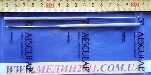 Кюретка ушная (Buck) Воячека Аэскулап (Aesculap) FO271R. Длина 143 мм