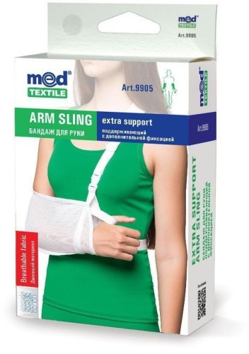 Бандаж для руки підтримуючий з додатковою фіксацією MEDTEXTILE (черный)