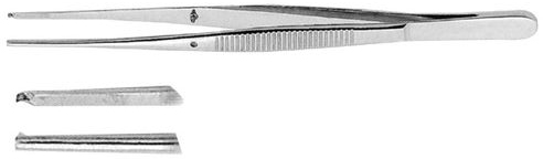 Пінцет хірургічний офтальмологічний Семкіна (Semkin), медичний, операційний прямий, 1/2 зуба. Довжина 115 мм х 0.6 мм