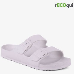 Шльопанці жіночі з ремінцями COQUI KONG (8302 Ivory Eco) сірий