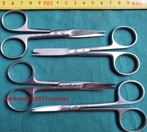 Ножницы ножиці операционные хирургические  Аэскулап (Aesculap)  BC321R , BC341R , BC441R , BC065R  изогнутые или прямые