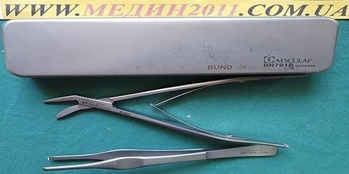 Щипцы пинцет Аэскулап (Aesculap) BN791R, BN754R, BN730R для наложения и снятия скоб Мишеля набор в стерилизаторе.