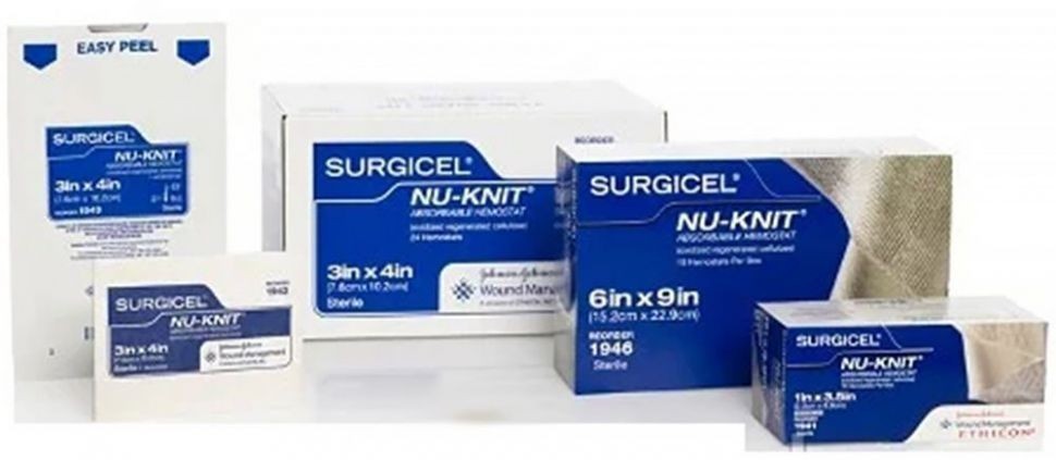 SURGICEL Nu-Knit, 7.5x 10 cm матеріал гемостатичний хірургічний, що розсмоктується