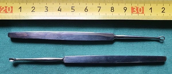 Ложка овальная 120 мм х 2.5 мм, кюретка 120 мм х 3.0 мм глазная офтальмогическая