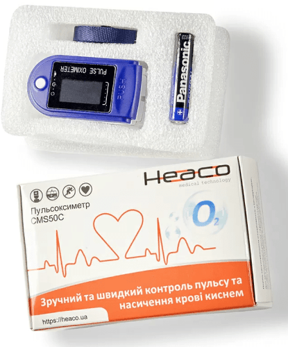 Пульсоксиметр на палець HEACO CMS50C (кольоровий екран)