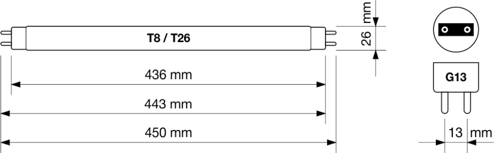 Бактерицидна лампа BactoSfera BS 15W T8/G13-OF